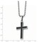 Stainless Steel Carbon Fiber Cross Mens Necklace 22&#x22; |A